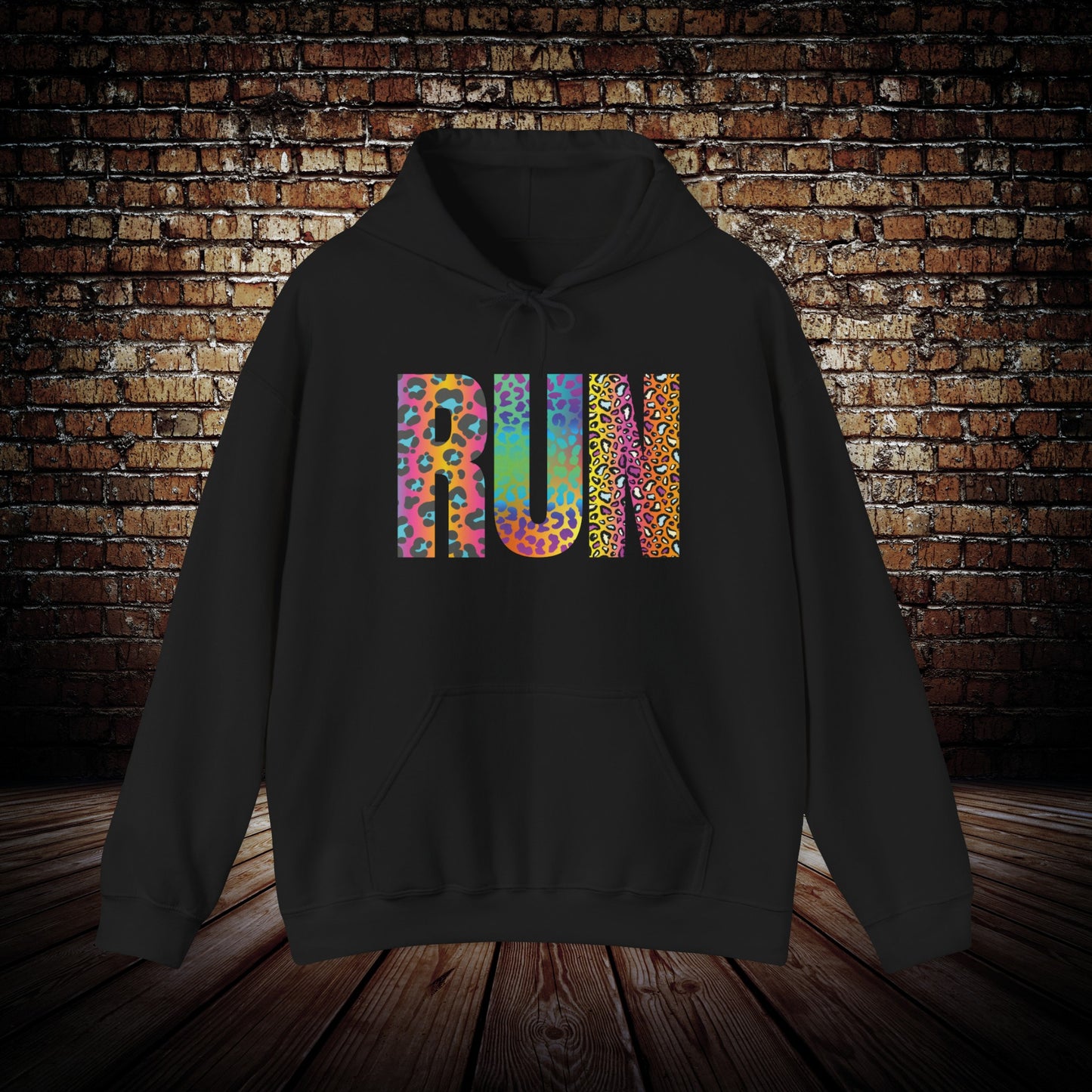RUN in color Graphic Hoodie
