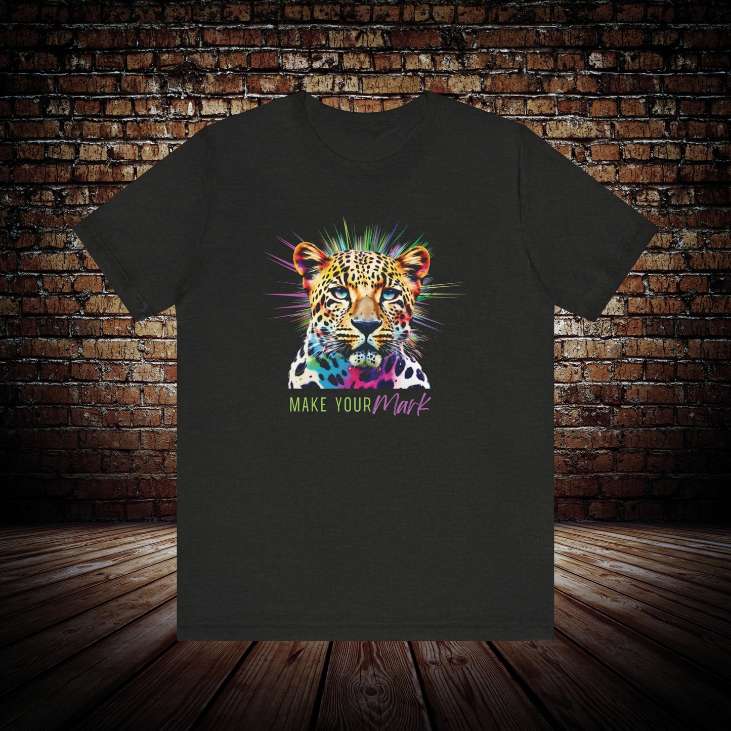 Rainbow leopard graphic tee