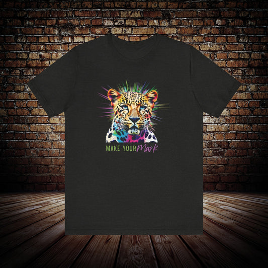 Rainbow leopard graphic tee