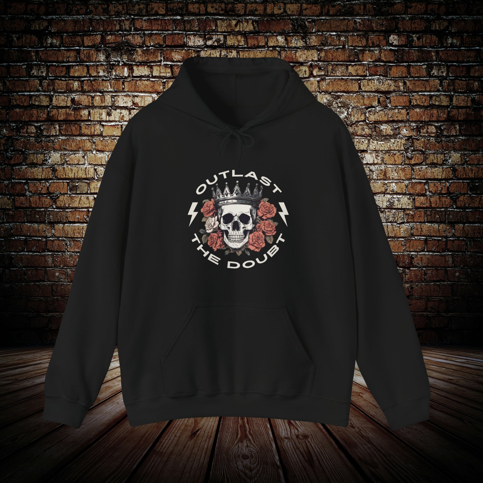 Outlast The Doubt Crown and Skull Hoodie