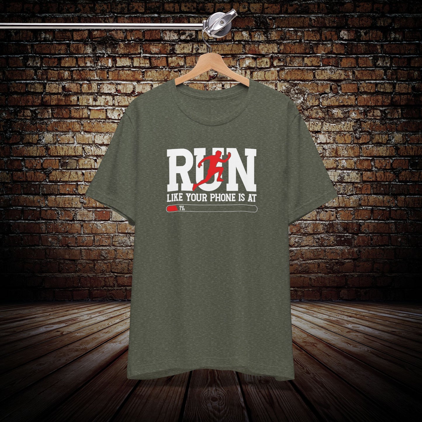 Run like your phone is at 1% Graphic Tee