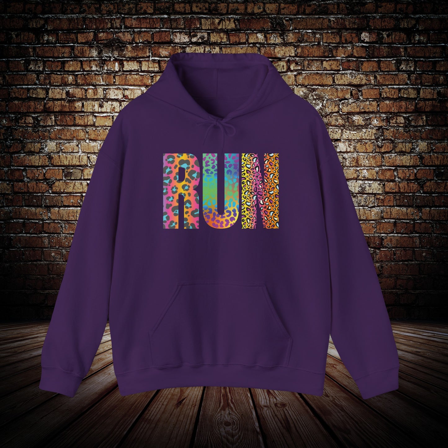 RUN in color Graphic Hoodie