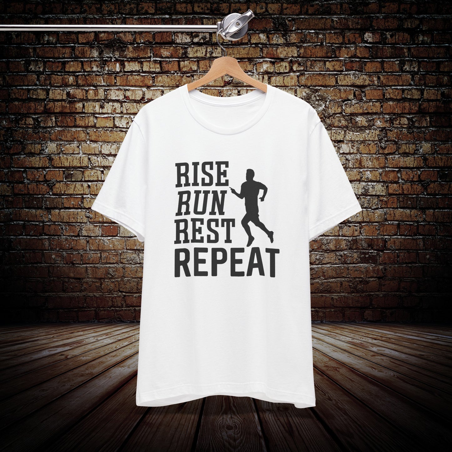 Rise - Run - Rest - Repeat male runner Graphic Tee