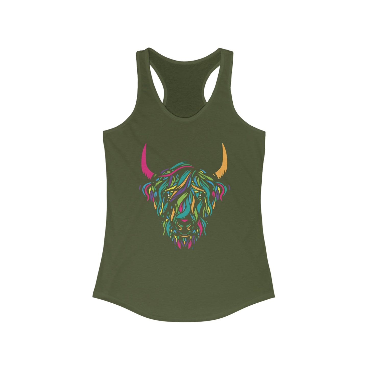 Bull in color Graphic Tank Top