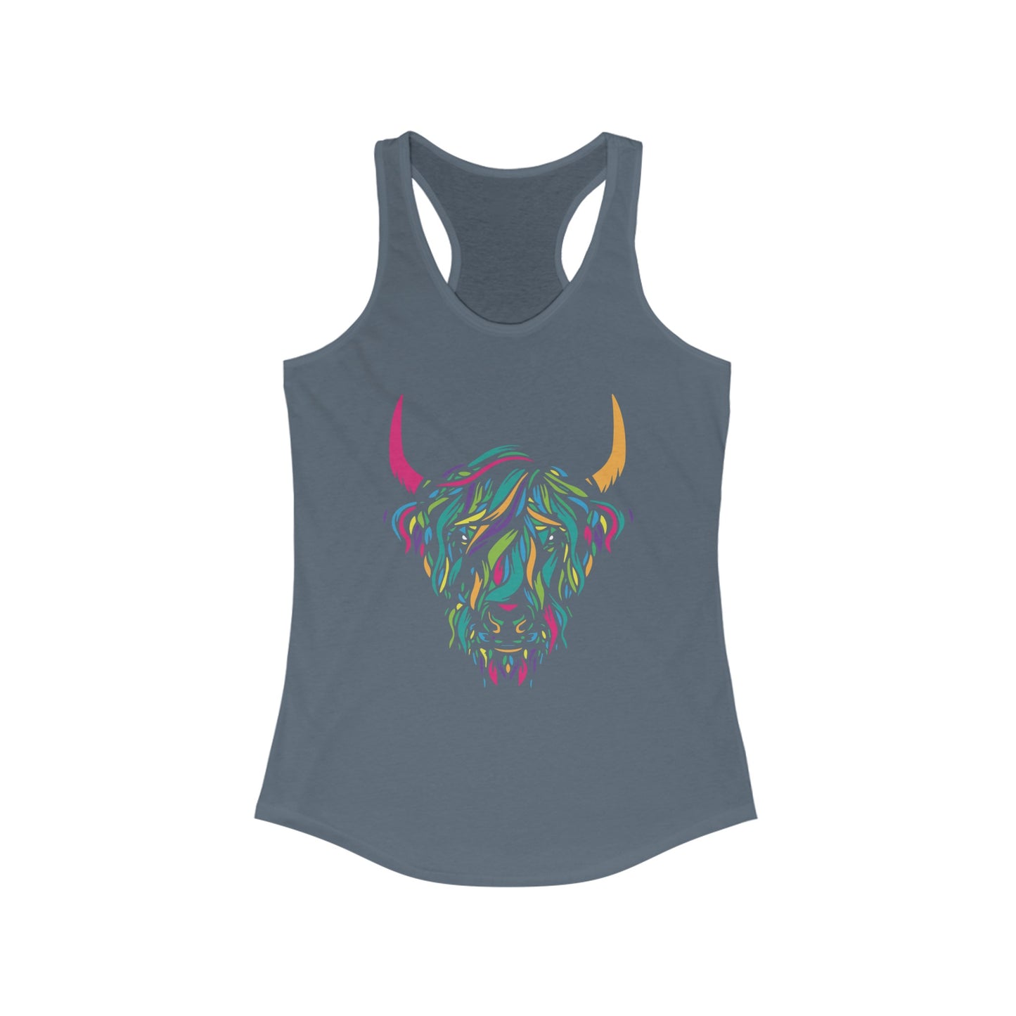 Bull in color Graphic Tank Top