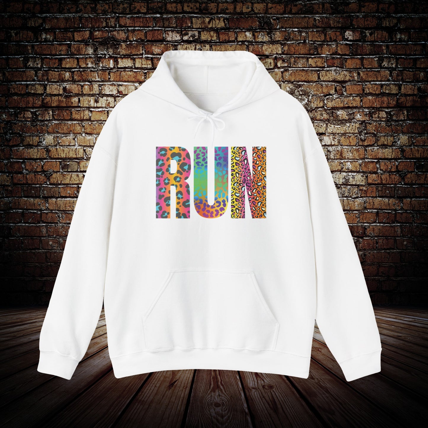 RUN in color Graphic Hoodie
