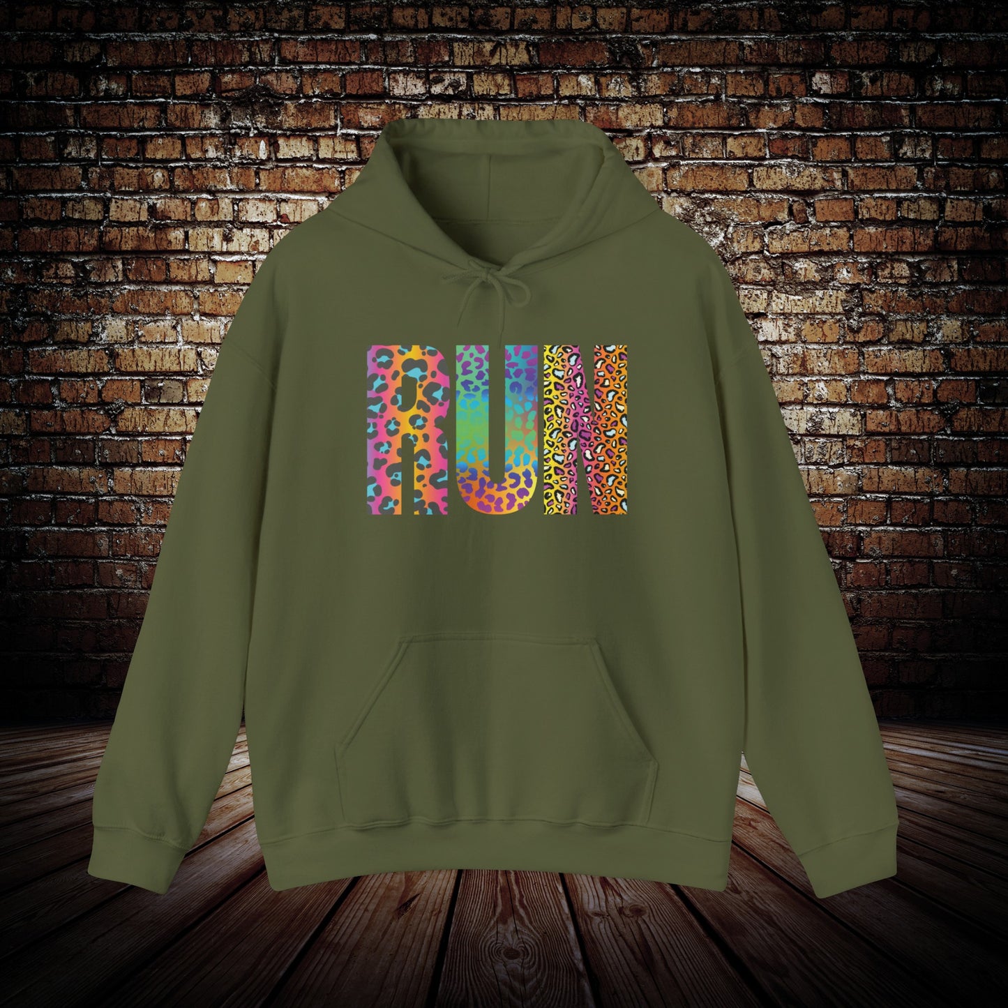 RUN in color Graphic Hoodie