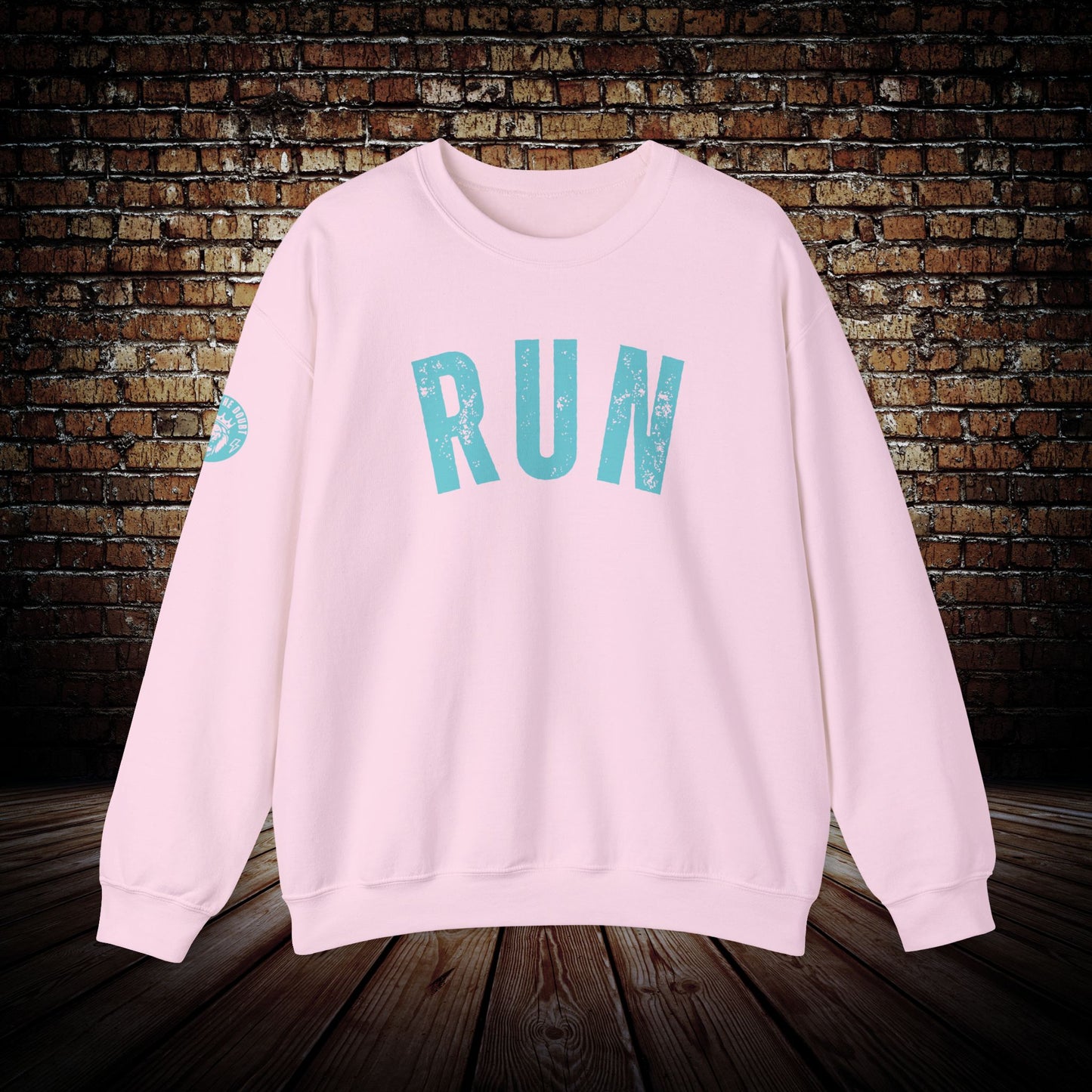 RUN in turquoise - Outlast The Doubt Sweatshirt