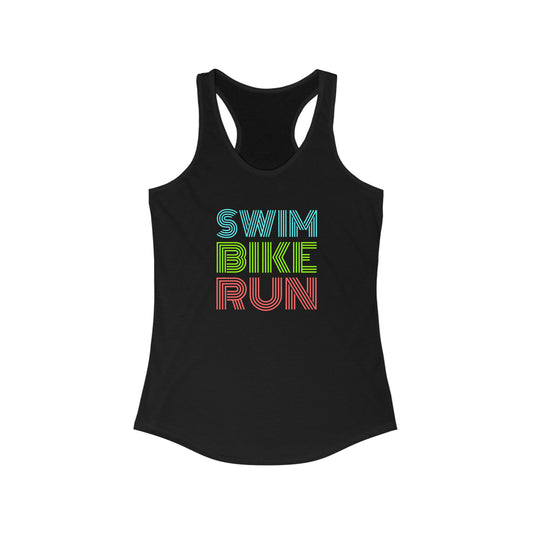 Neon Swim Bike Run Tank Top