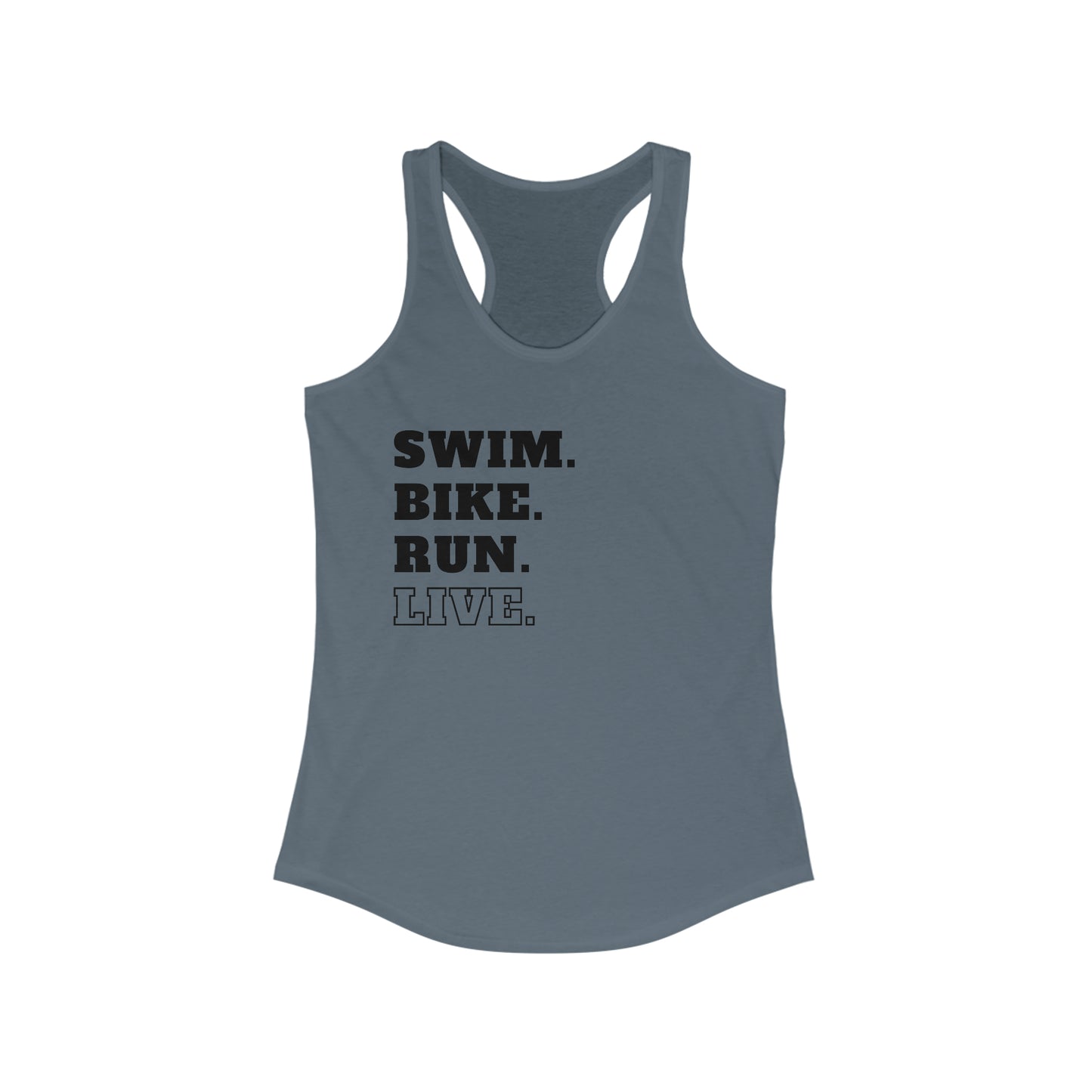 Swim Bike Run Live Triathlon Tank Top