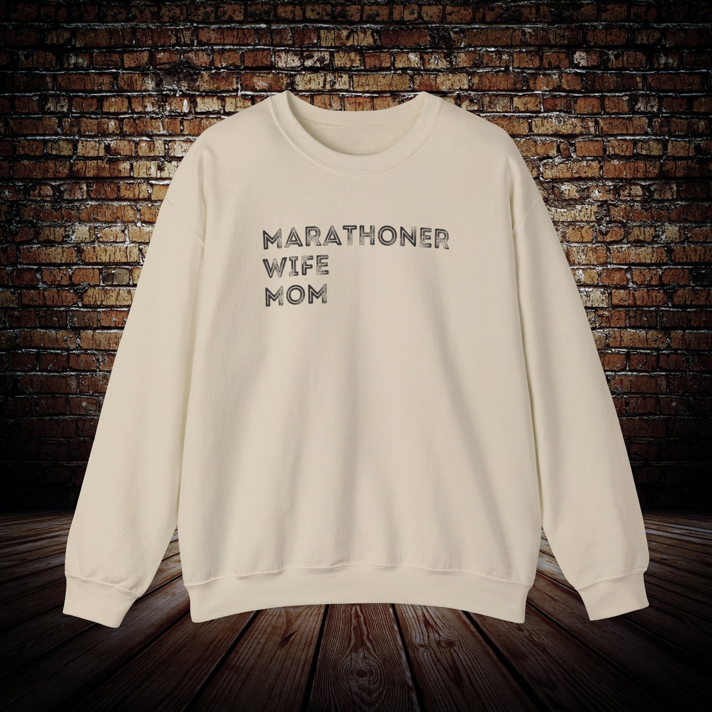 Marathoner wife mom sweatshirt