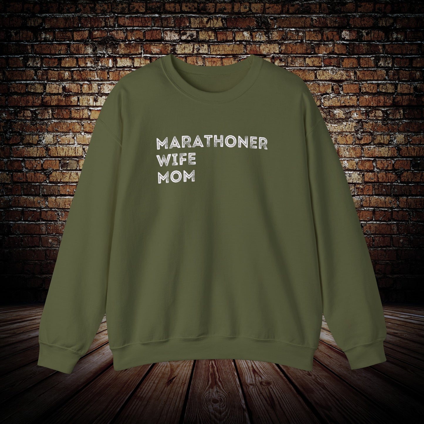 Marathoner wife mom sweatshirt