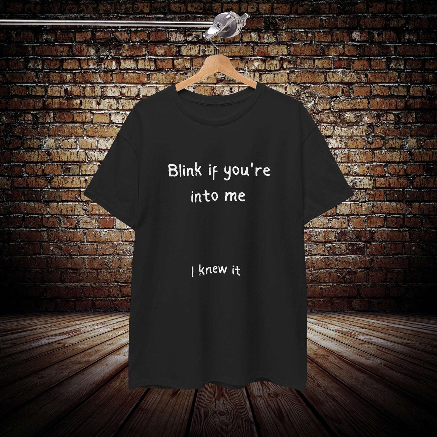Blink if you are into me funny dad joke shirt