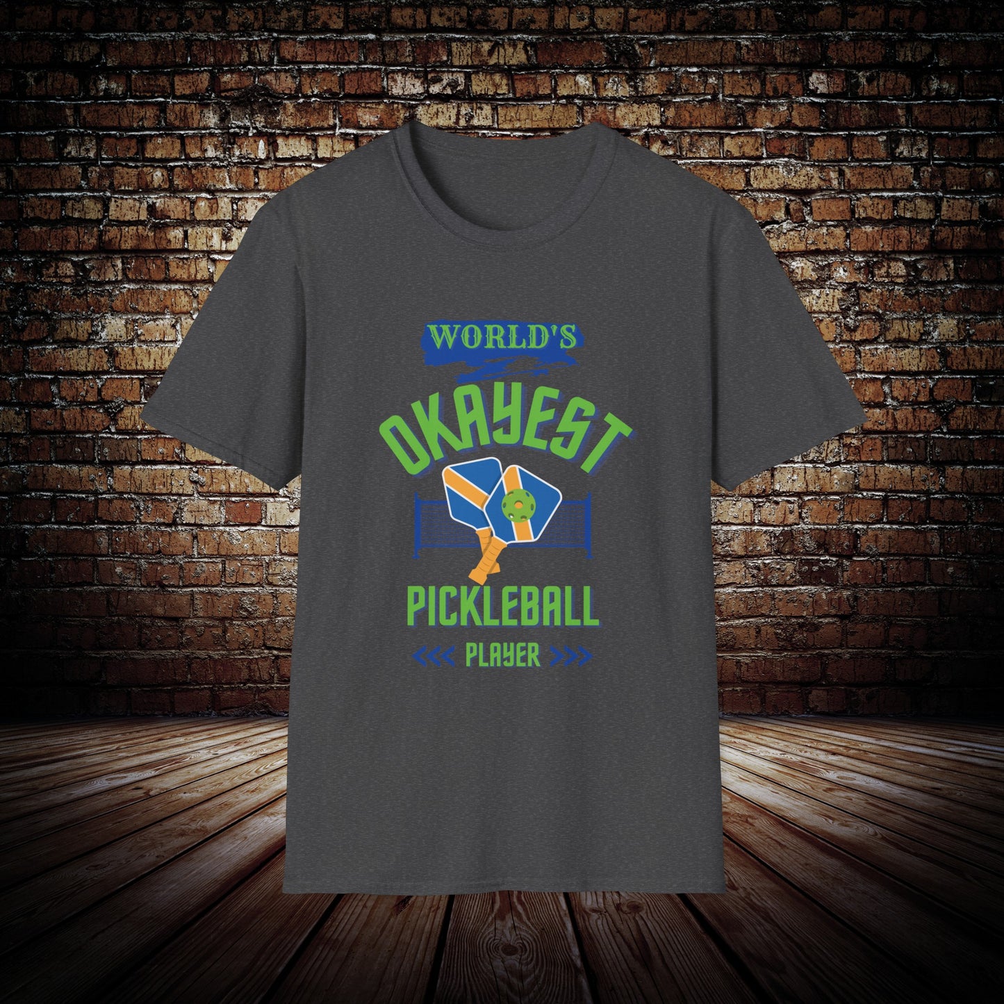 World's Okayest Pickle ball player t-shirt