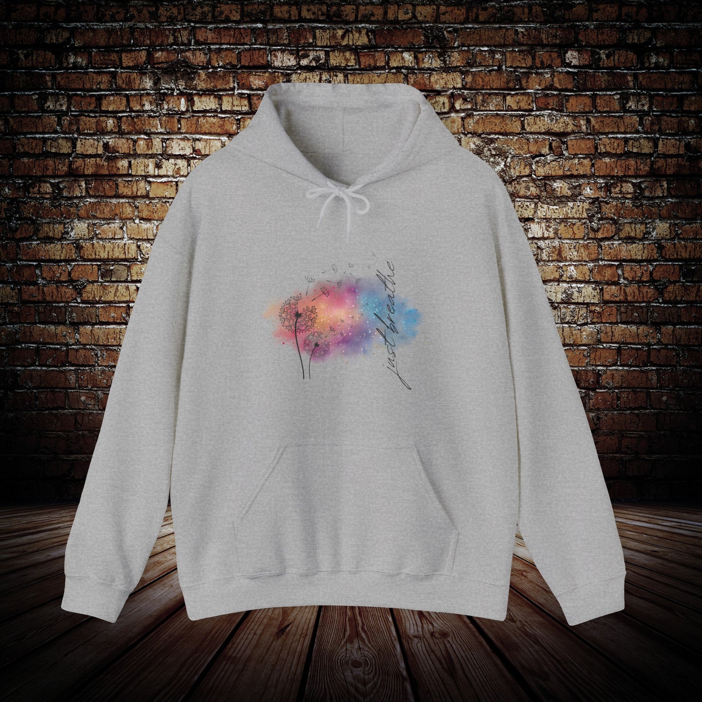 Just Breathe in color - Yoga Inspired Hoodie