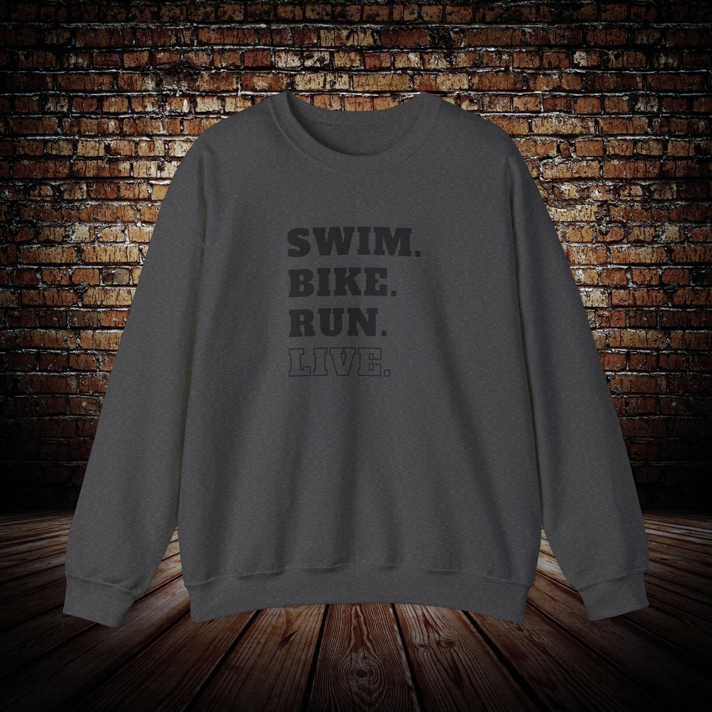 Unisex Triathlon sweatshirt Swim Bike Run Live