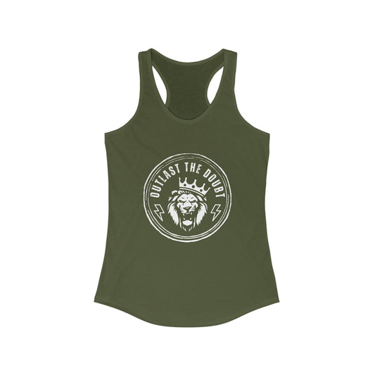Outlast the doubt graphic tank top