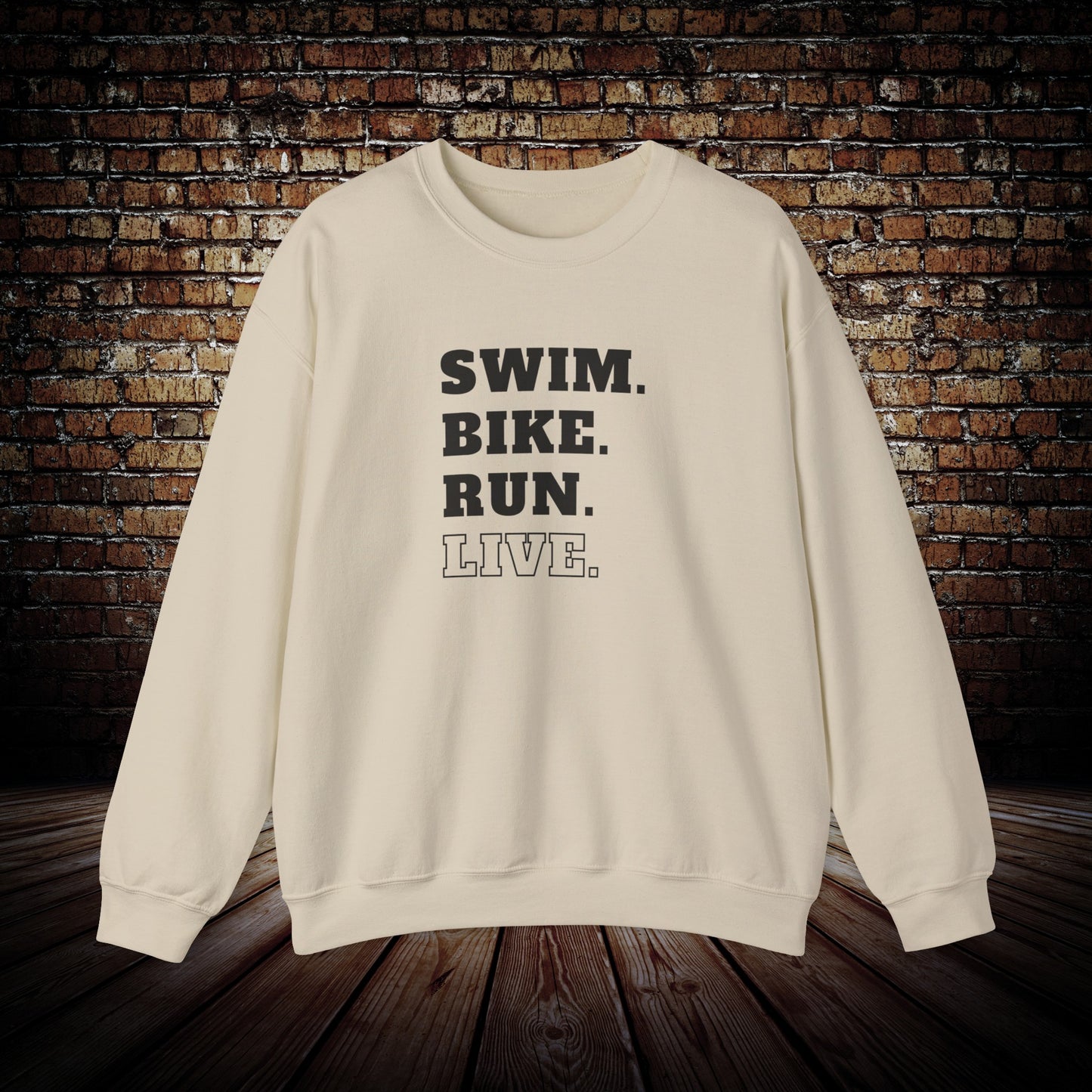 Unisex Triathlon sweatshirt Swim Bike Run Live