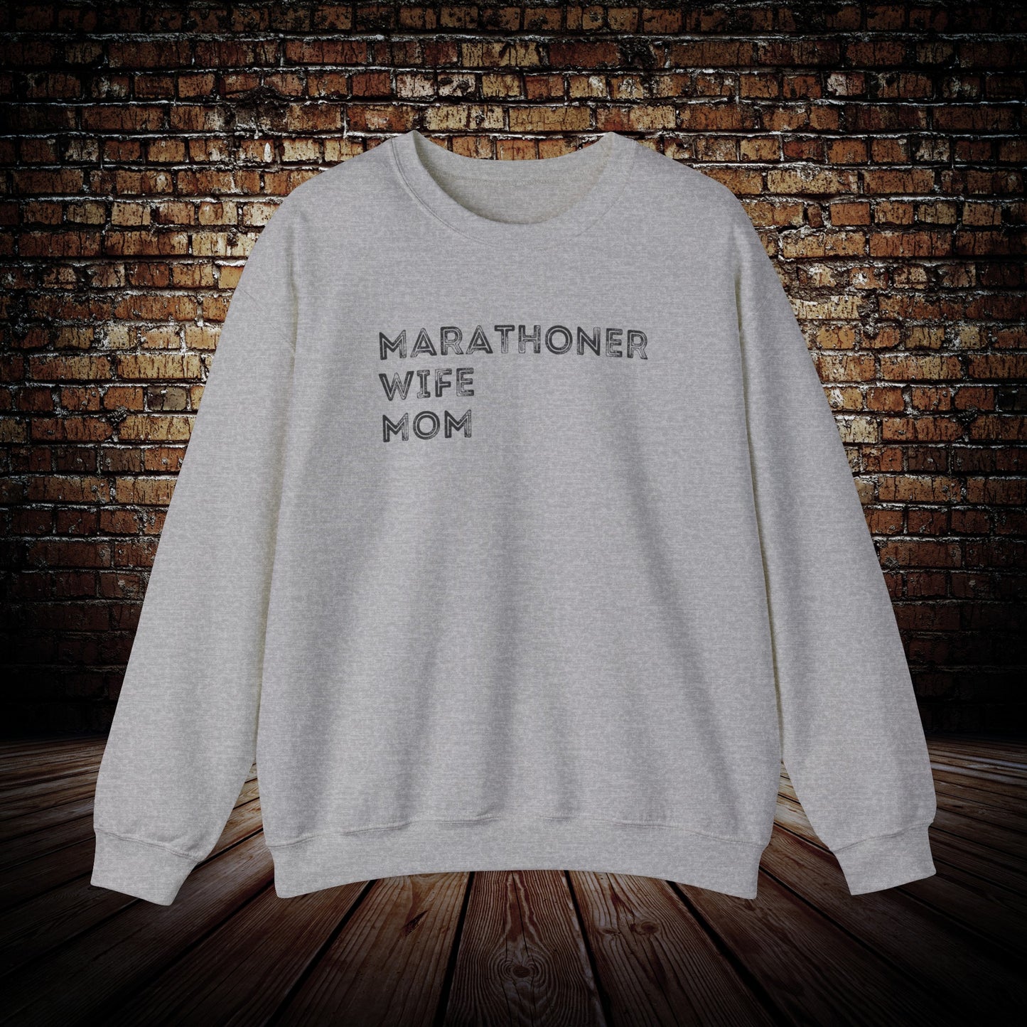 Marathoner wife mom sweatshirt