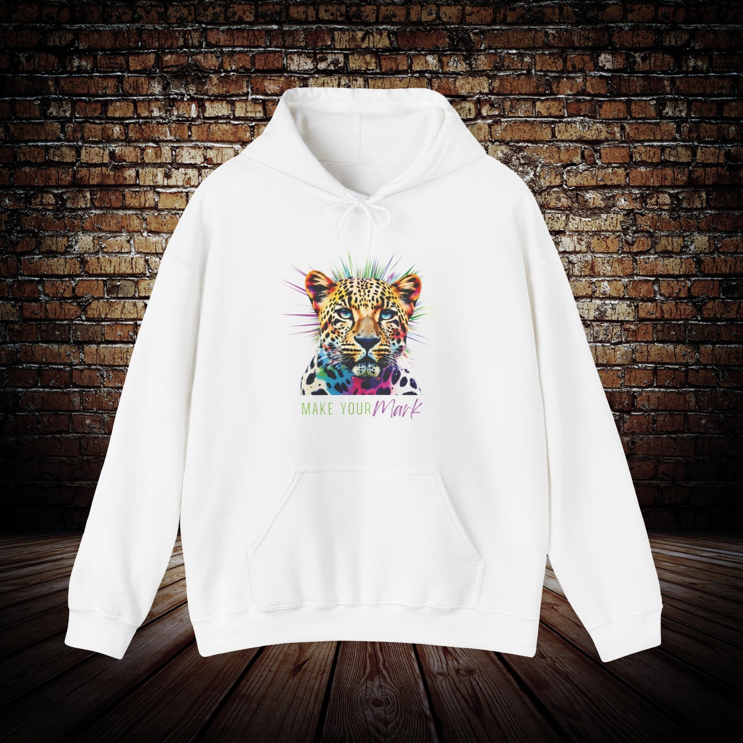 Rainbow leopard graphic hoodie