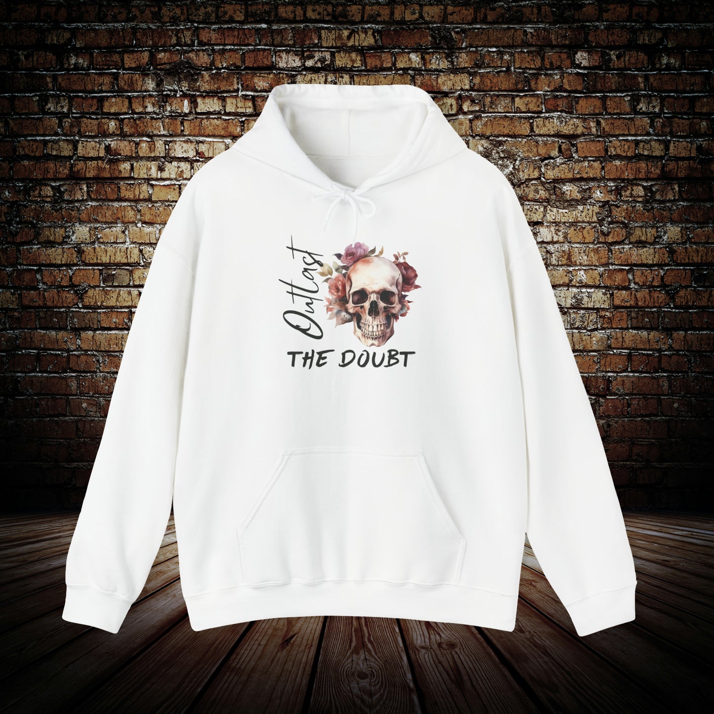 Outlast the doubt motivational hoodie