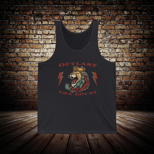 Outlast The Doubt - Lion Mens Jersey Tank