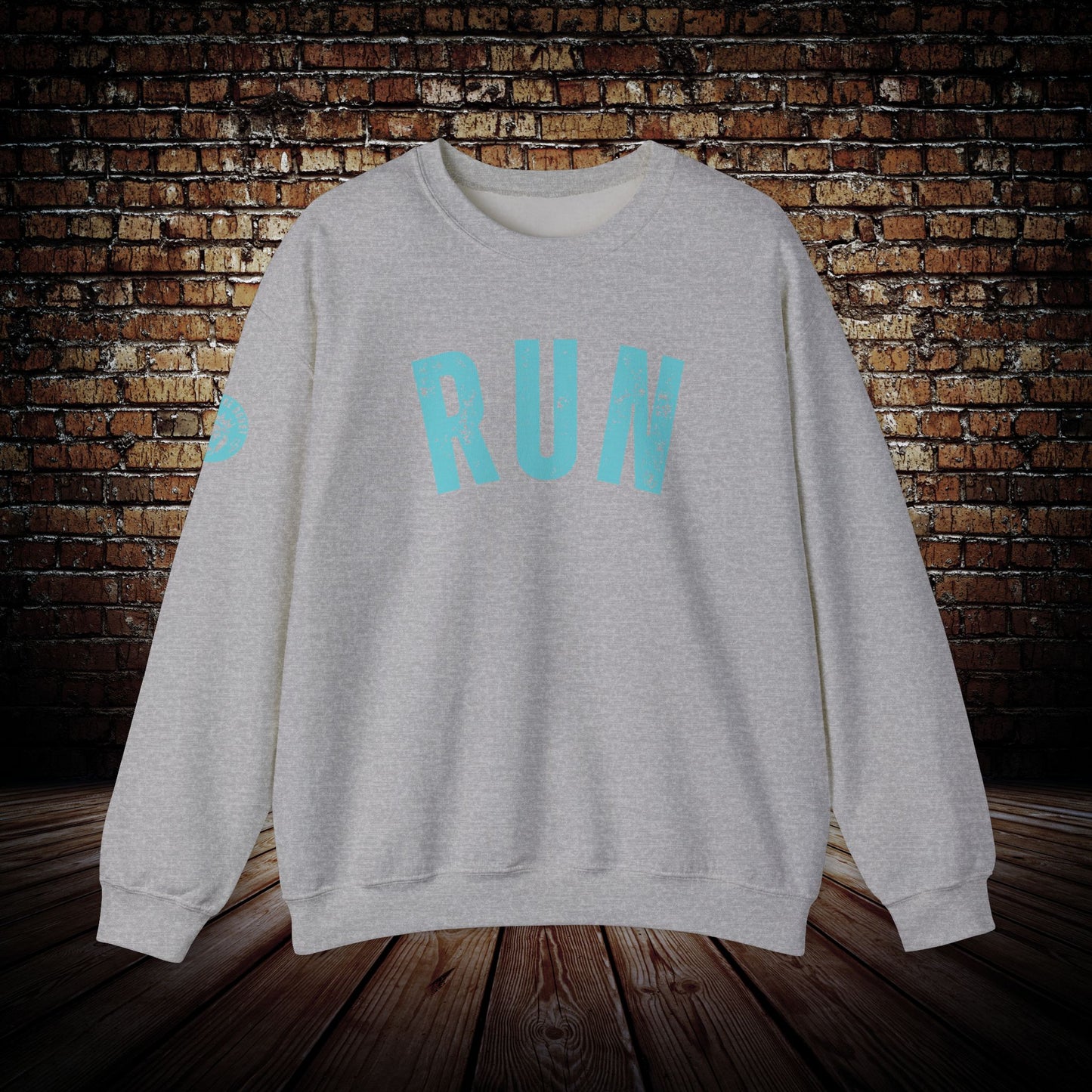 RUN in turquoise - Outlast The Doubt Sweatshirt