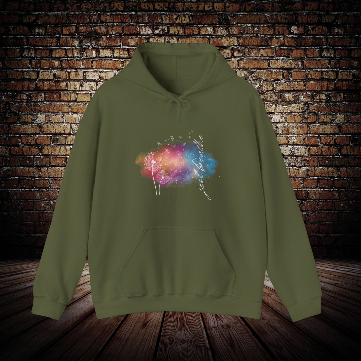 Just Breathe in color - Yoga Inspired Hoodie