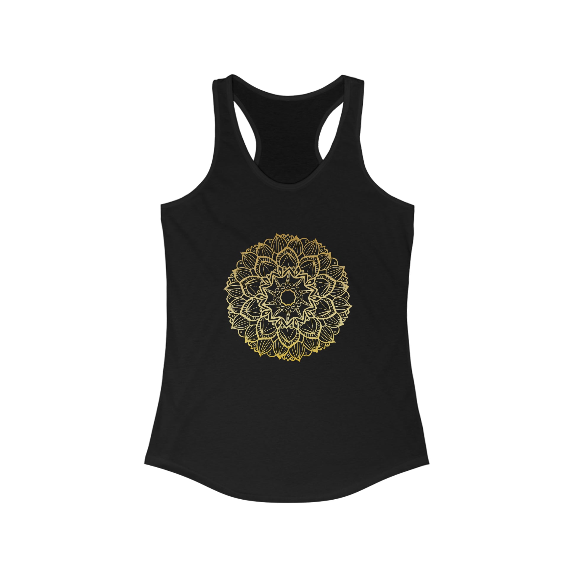 Black tank top gold mandala 